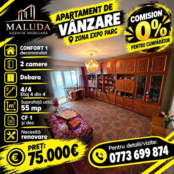 Apartament cu 2 camere decomandat în Ceair