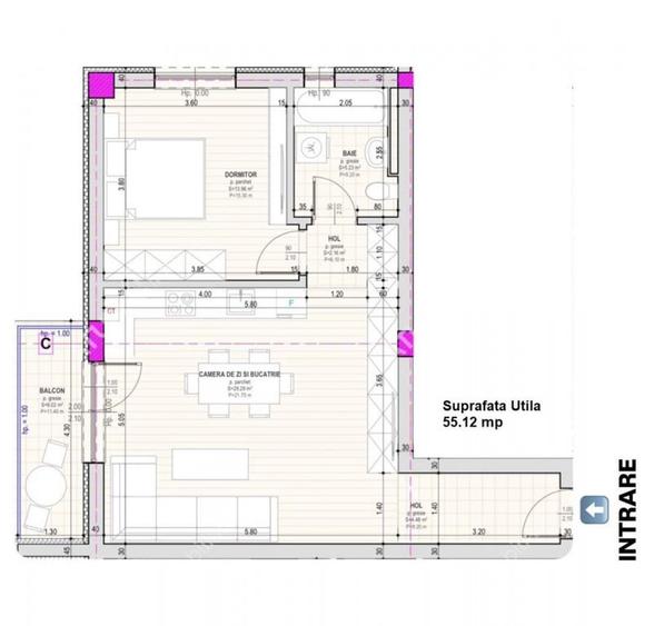 Apartament intabulat cu 2 camere la etajul 2 in Selimbar zon - 5