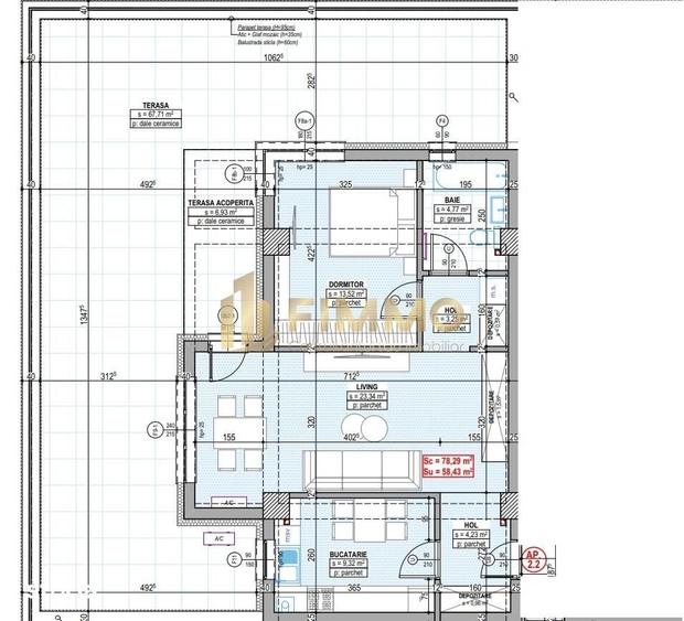 Apartament cu 3 camere în Central