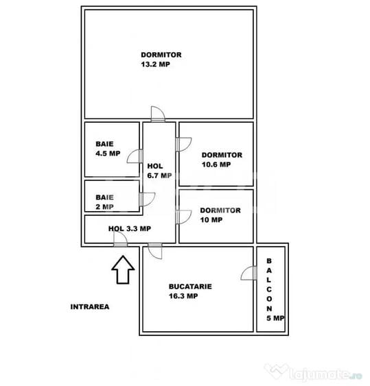 Apartament cu 3 camere decomandat în Mihai Viteazul