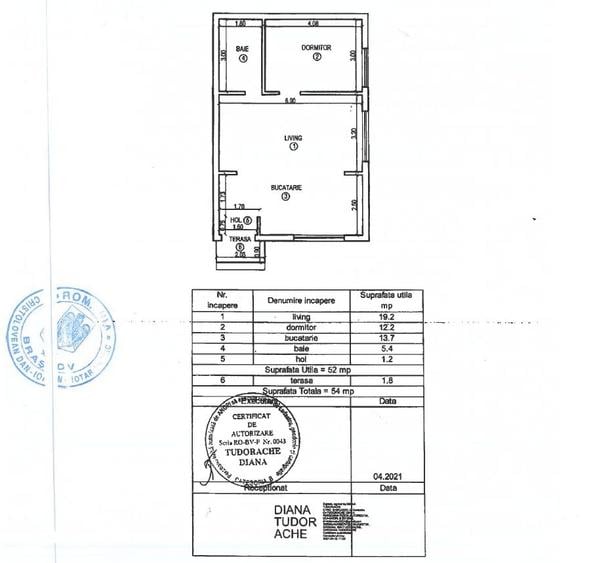 Apartament cu 2 camere în Sânpetru