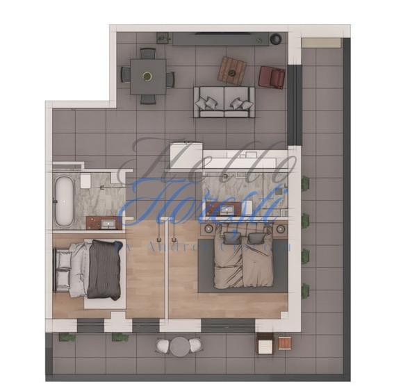 Apartament 3 camere, 66,88mp, 22mp terasa, ansamblu NZEB, zona Terra - 1