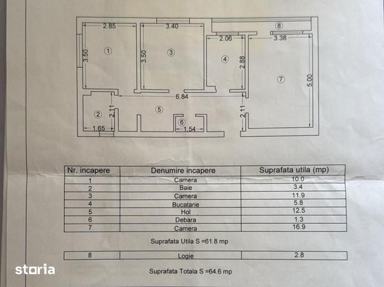 Apartament cu 3 camere decomandat în City Park Mall