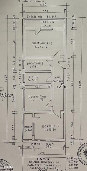 Apartament cu 3 camere în Cornișa