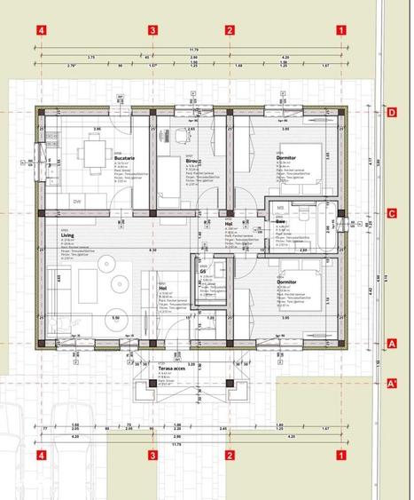 Casă cu 4 camere cu Teren 560 Mp în Dancu