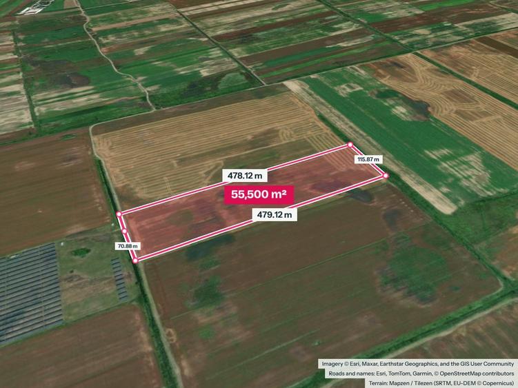 Teren de 55500 mp, în Lucianca