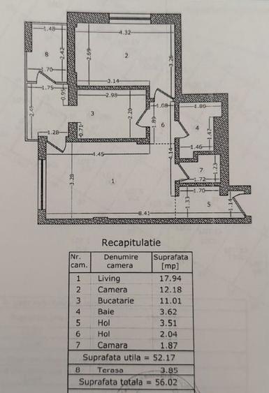 Apartament cu 2 camere decomandat, mobilat în Drumul Taberei