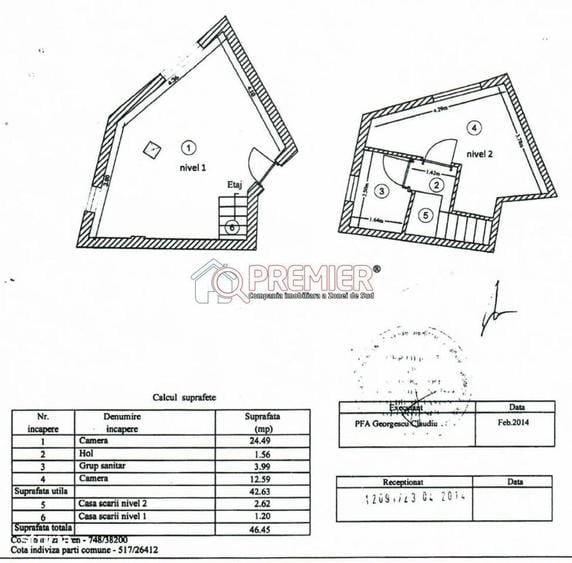 Apartament cu 2 camere în Giurgiului