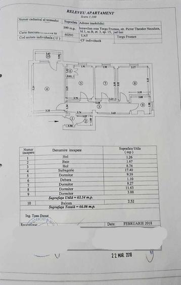 Apartament cu 3 camere decomandat în Central