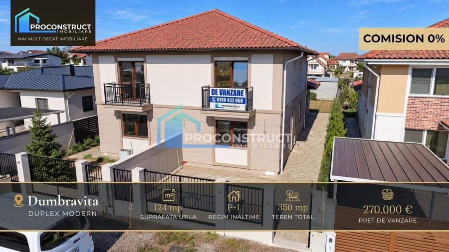 Duplex cu 4 camere cu Canalizare în Dumbrăvița