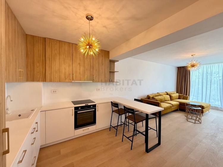 Apartament cu 2 camere semidecomandat, mobilat în Tunari