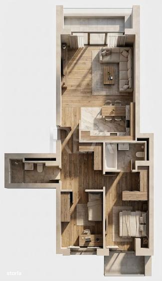 Apartament cu 3 camere decomandat în Ferdinand