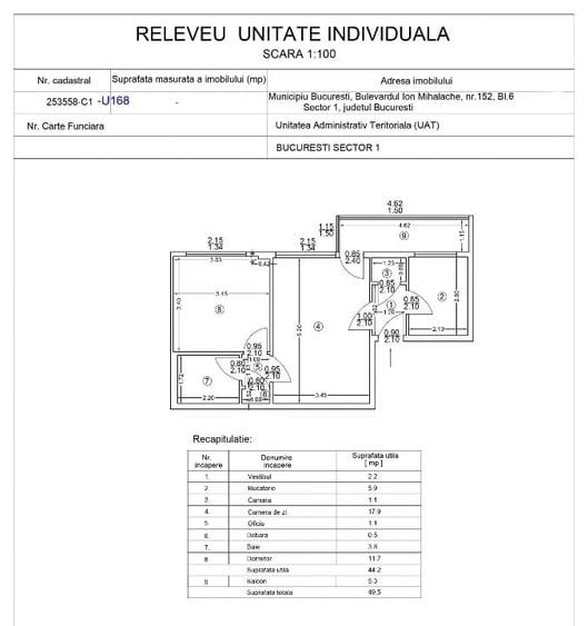 Apartament cu 2 camere semidecomandat în Domenii