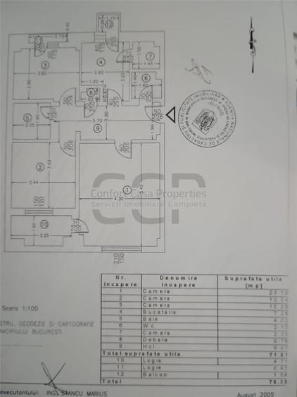 Apartament cu 3 camere decomandat în Nerva Traian