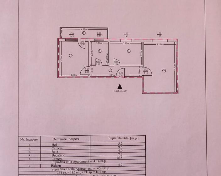 Apartament cu 2 camere decomandat în Central