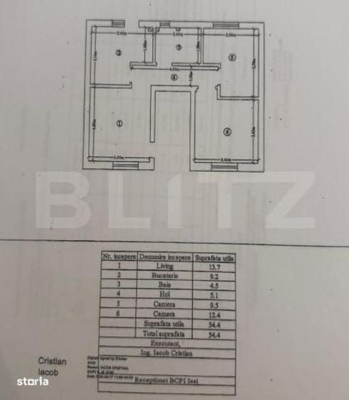 Apartament cu 3 camere în Lunca Cetățuii