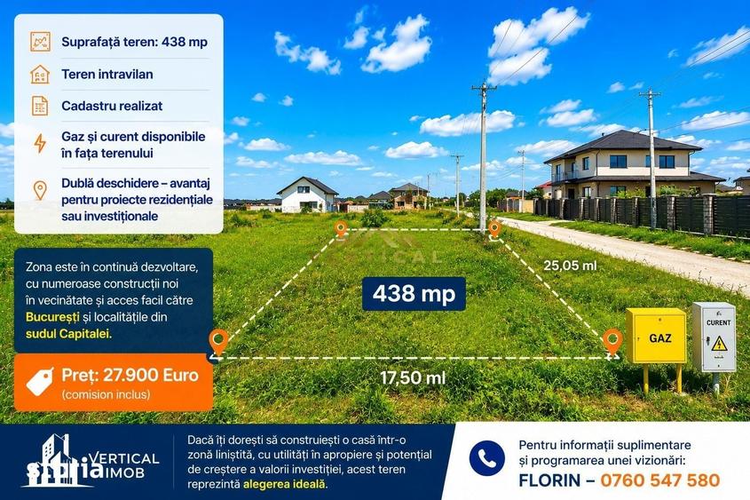 Teren de 438 mp, în Central