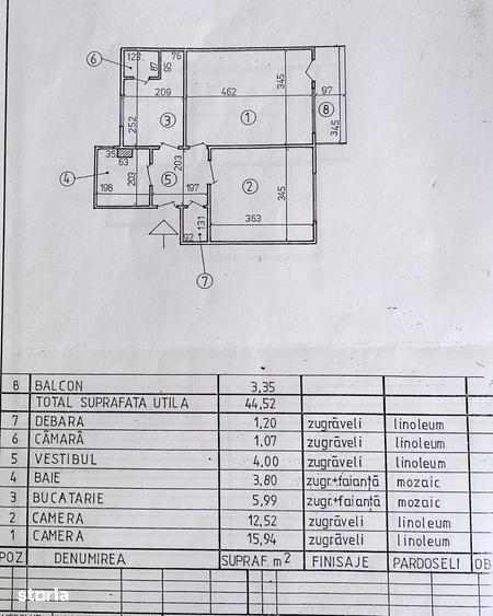 Apartament cu 2 camere decomandat în Pieptănari