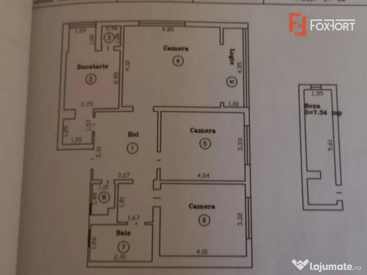 Apartament cu 3 camere decomandat în Tipografilor