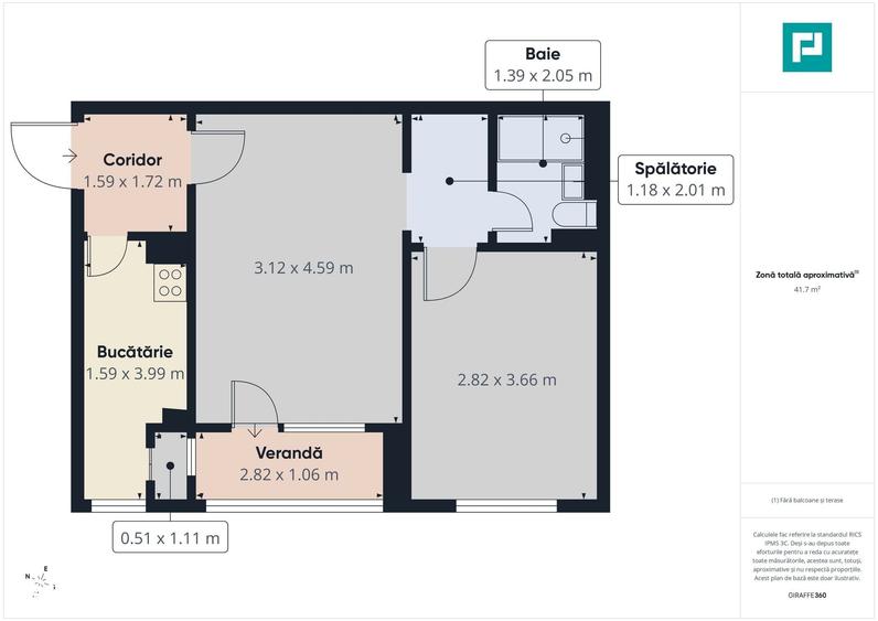Apartament cu 2 camere în Central
