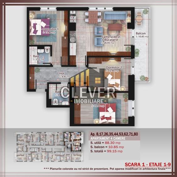 Apartament cu 4 camere decomandat în Theodor Pallady