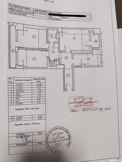 Apartament cu 3 camere decomandat în Pantelimon