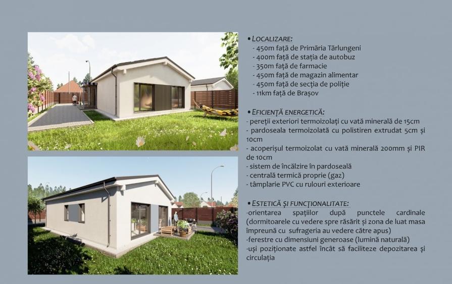 Casă cu 3 camere cu Teren 511 Mp în Tărlungeni