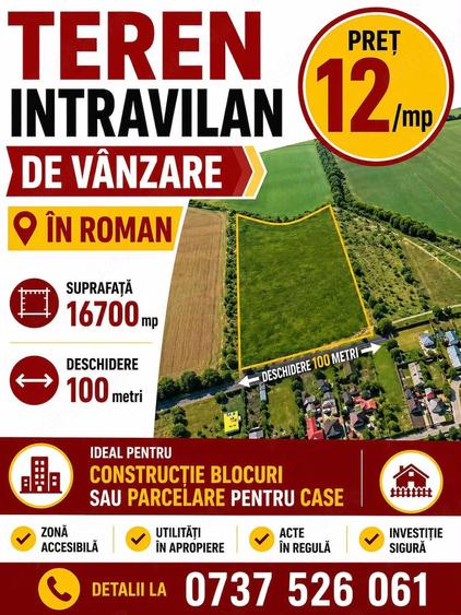 Teren de 16700 mp, în Central