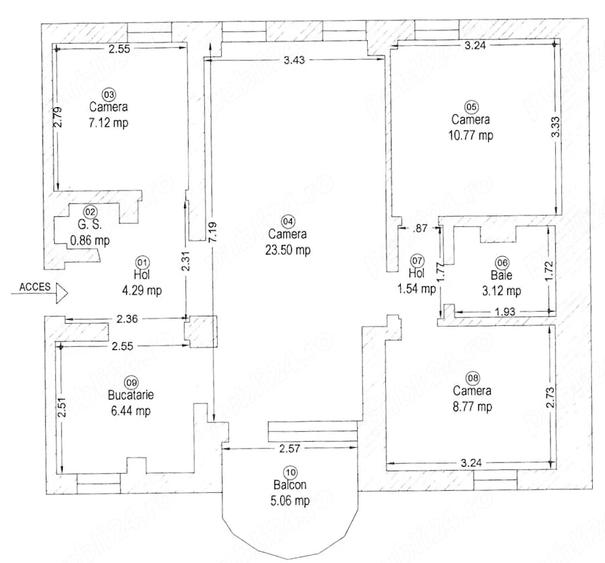 Apartament cu 4 camere semidecomandat în Circumvalațiunii