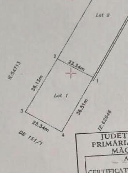 Teren Construcții intravilan de 848 mp, în Central