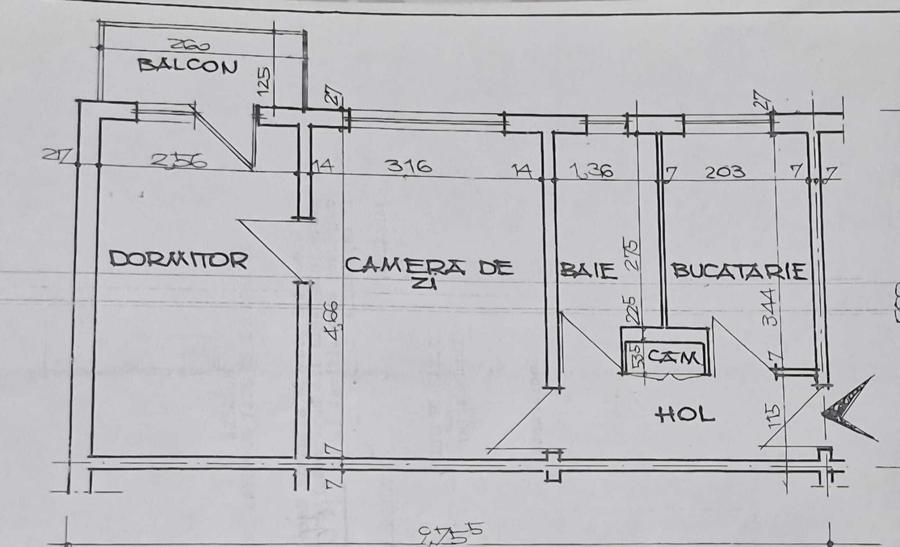 Apartament 2 camere, 37 mp, balcon, Vest I - Aleea Strejnic - 1