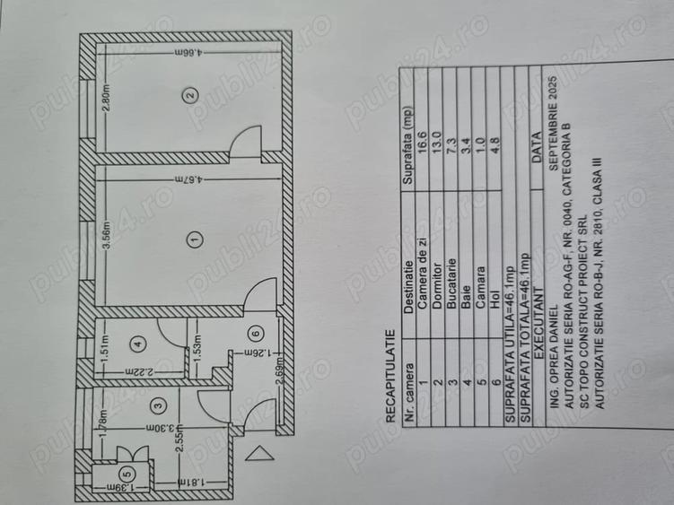 Apartament cu 2 camere nedecomandat în Central