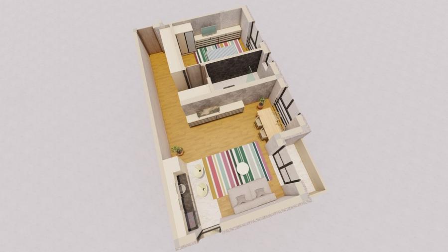 Apartament cu 2 camere decomandat în Exterior Nord