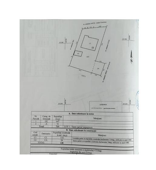 Teren Construcții intravilan de 719 mp, în Galata