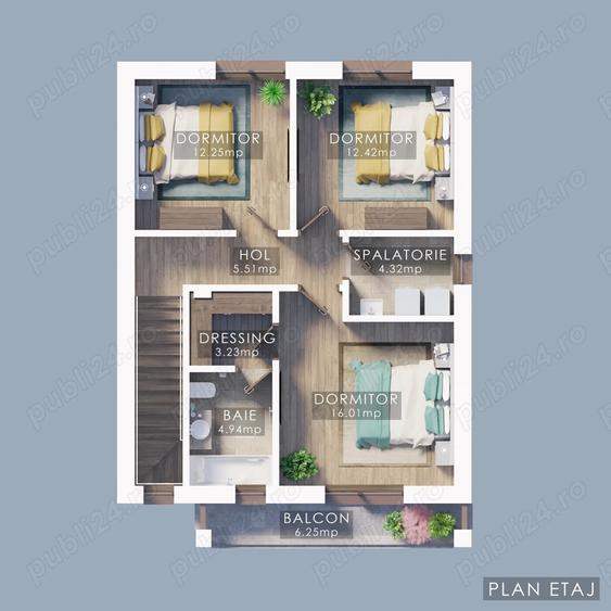 Casă cu 5 camere cu Teren 350 Mp în Bălăceanca