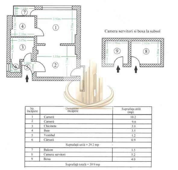 Apartament cu 2 camere semidecomandat, mobilat în Tineretului
