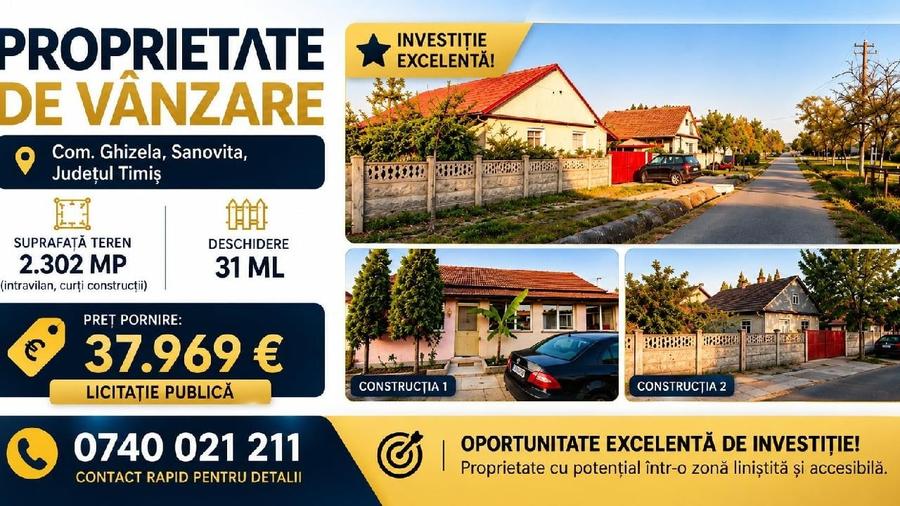 Casă individuală cu 3 camere cu Teren 2302 Mp în Șanovița