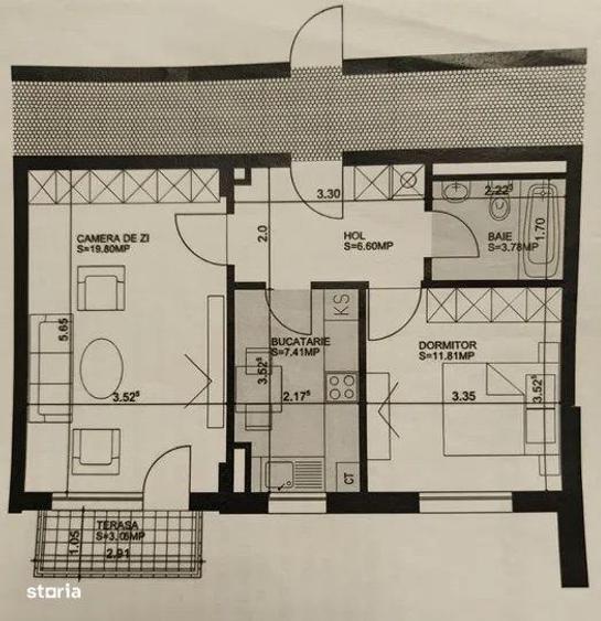 Apartament cu 2 camere în Tractorul — fotografia 1