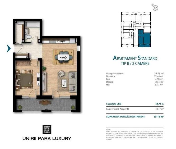 Apartament cu 2 camere în Unirii