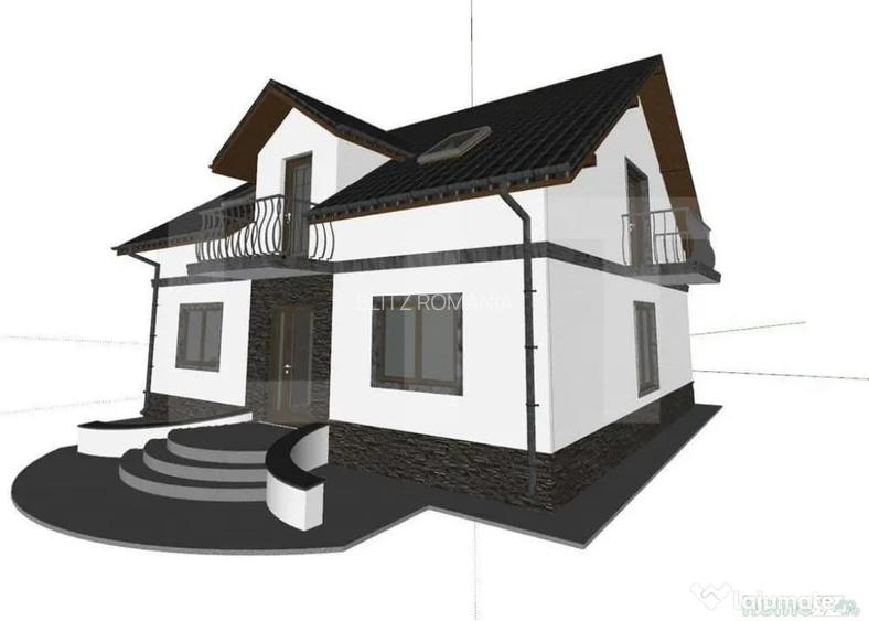 Proiect casa cu mansarda, 148 mp utili, teren 514 mp T - Botosani (Botosani)