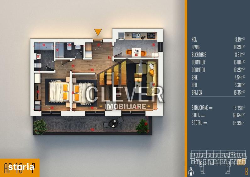 Apartament cu 3 camere în Theodor Pallady