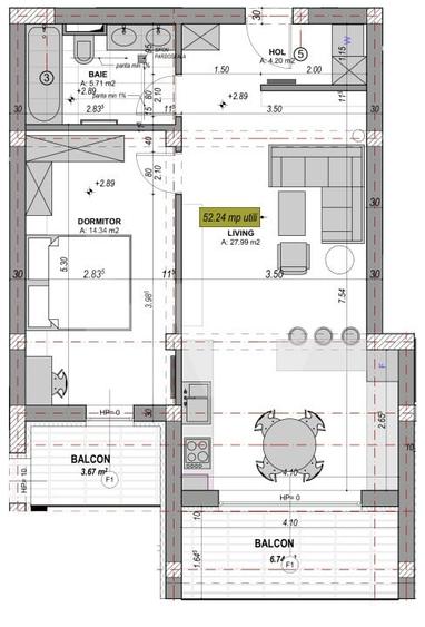 Apartament cu 2 camere decomandat în Exterior Vest