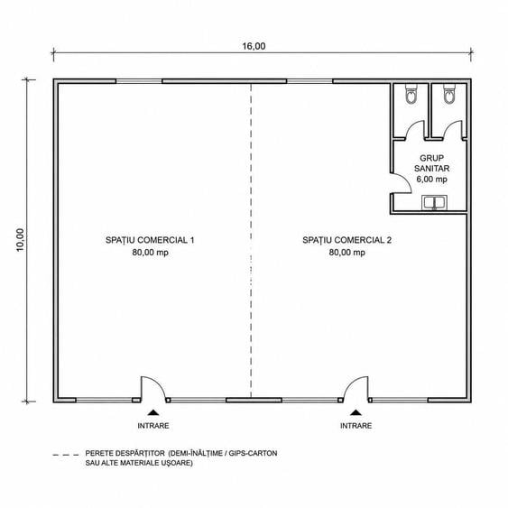 Spațiu comercial, de 160 mp, în Alexandru cel Bun