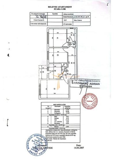 Apartament cu 3 camere, mobilat în Rovine