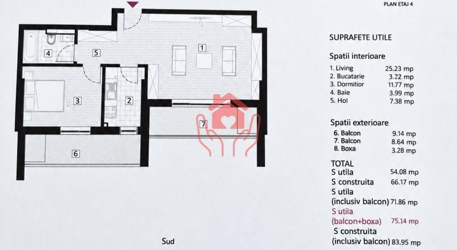 Apartament cu 4 camere semidecomandat în Dacia