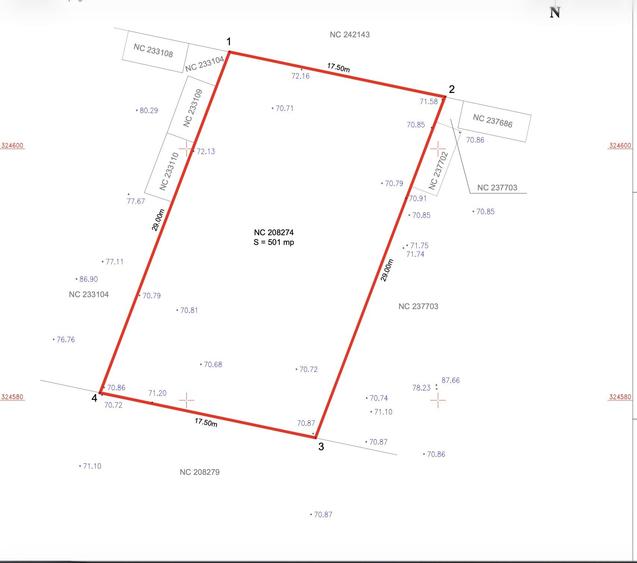 Teren Construcții intravilan de 580 mp, în Theodor Pallady