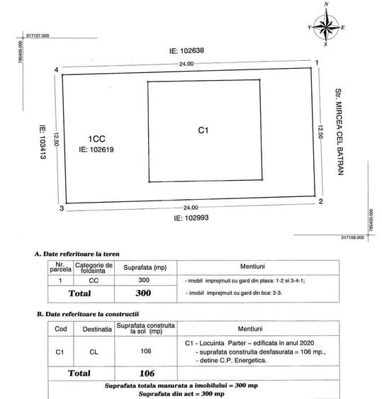 Casă cu 2 camere cu Teren 300 Mp în Lumina