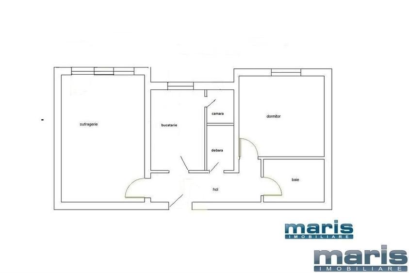 Apartament cu 2 camere decomandat în Tudor