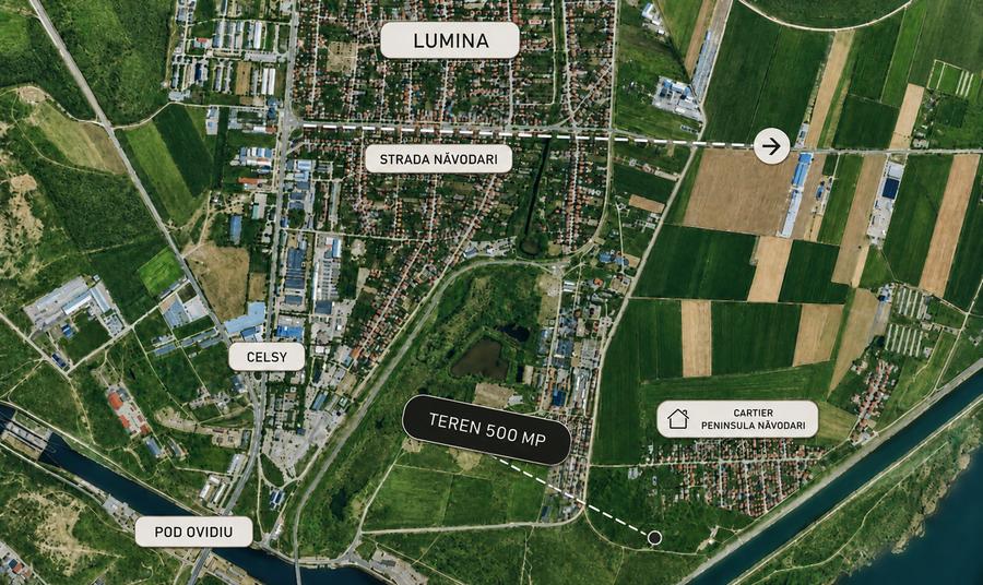 Teren Construcții intravilan de 500 mp, în Lumina