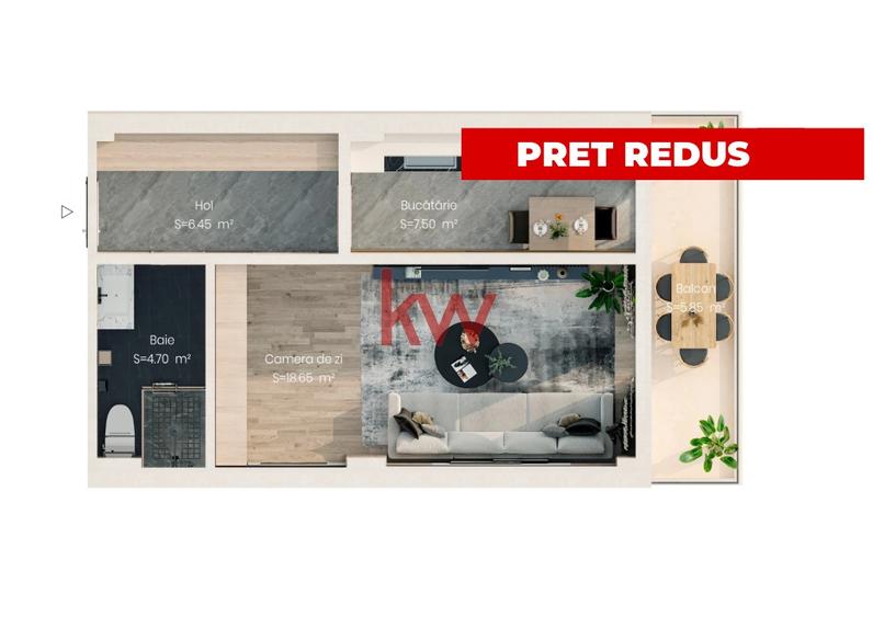 Garsonieră decomandată în Valea Lupului